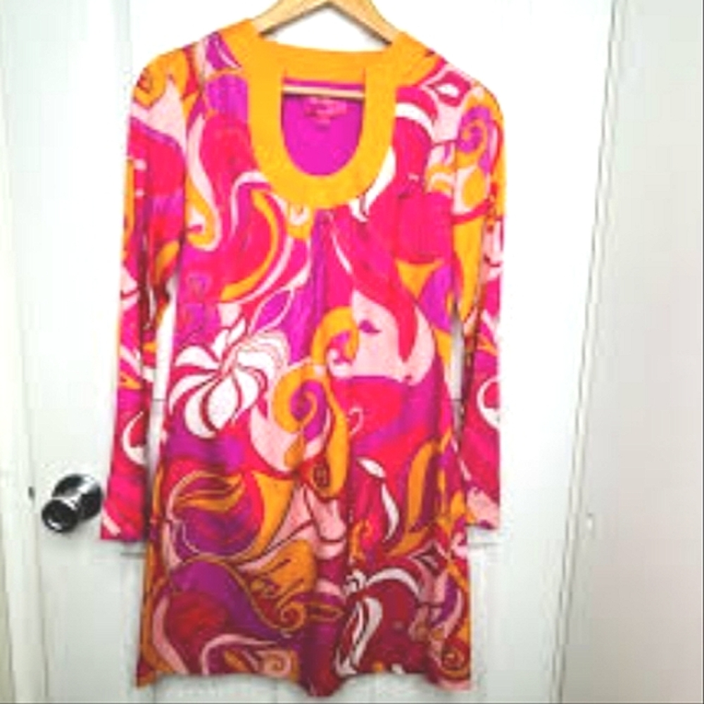 TRINA TURK Banana Repubkic Paisley Swirl Silk Blend Multicolored Dress NWOT - Picture 5 of 11